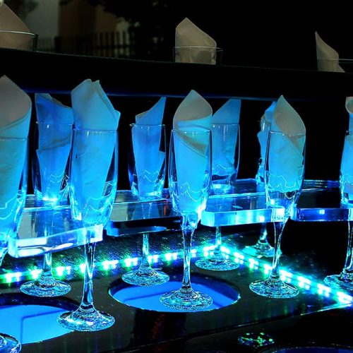 Houston-Party-Bus-Lounge-Sprinter-glassware